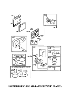 Muffler/Carburetor Diagram and Parts List for 124T05-0947-EA  Briggs and Stratton Engine